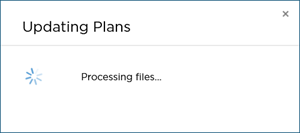 Plan Organizer Processing Plans progress bar