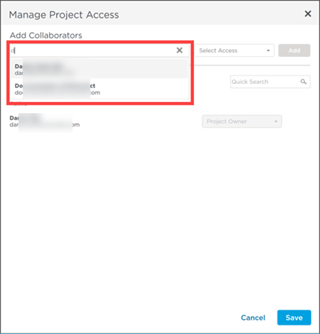ConstructConnect Takeoff Manage Access dialog box